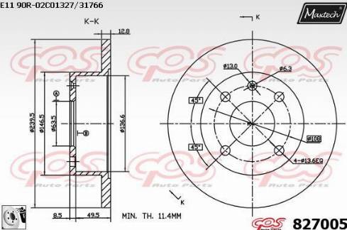 Maxtech 827005.0080 - Kočioni disk www.molydon.hr