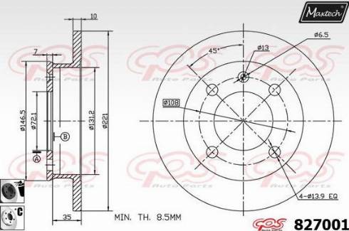 Maxtech 827001.6060 - Kočioni disk www.molydon.hr