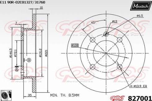 Maxtech 827001.0060 - Kočioni disk www.molydon.hr