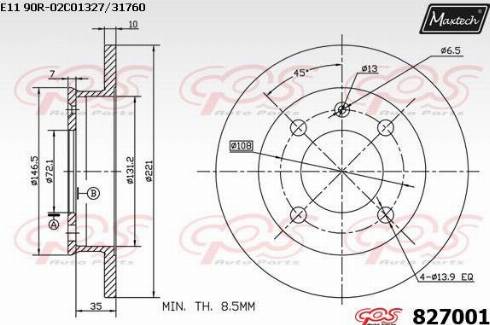 Maxtech 827001.0000 - Kočioni disk www.molydon.hr