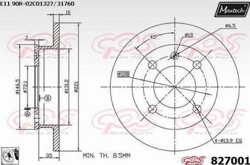 Maxtech 827001.0080 - Kočioni disk www.molydon.hr