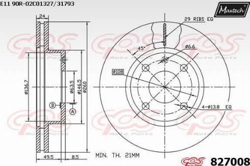 Maxtech 827008.0000 - Kočioni disk www.molydon.hr