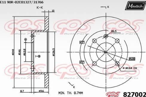 Maxtech 827002.0000 - Kočioni disk www.molydon.hr