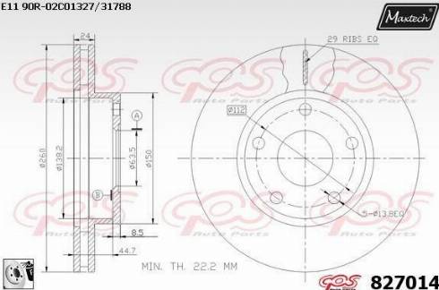 Maxtech 827014.0080 - Kočioni disk www.molydon.hr