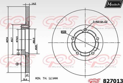 Maxtech 827013.0000 - Kočioni disk www.molydon.hr