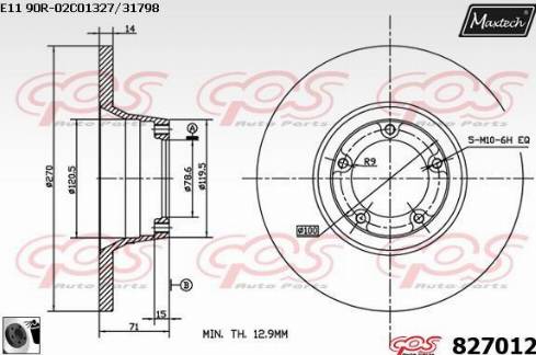 Maxtech 827012.0060 - Kočioni disk www.molydon.hr