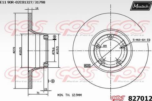 Maxtech 827012.0000 - Kočioni disk www.molydon.hr