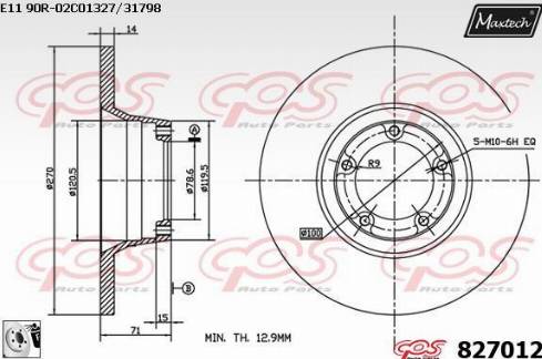 Maxtech 827012.0080 - Kočioni disk www.molydon.hr