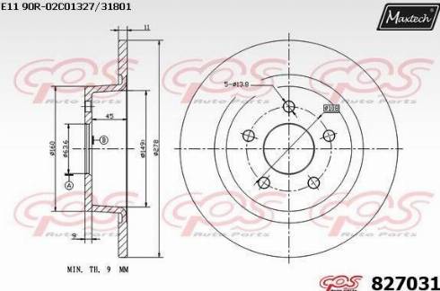 Maxtech 827031.0000 - Kočioni disk www.molydon.hr