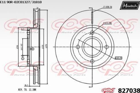 Maxtech 827038.0000 - Kočioni disk www.molydon.hr