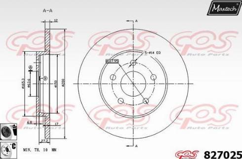 Maxtech 827025.6060 - Kočioni disk www.molydon.hr