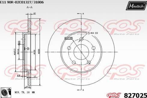 Maxtech 827025.0060 - Kočioni disk www.molydon.hr