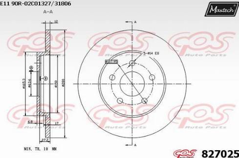 Maxtech 827025.0000 - Kočioni disk www.molydon.hr