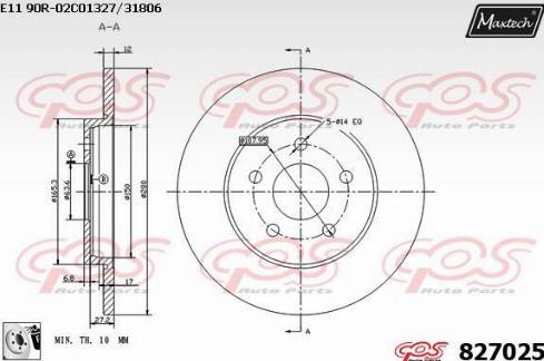 Maxtech 827025.0080 - Kočioni disk www.molydon.hr