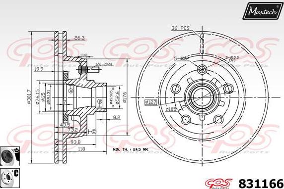 Maxtech 827026 - Kočioni disk www.molydon.hr