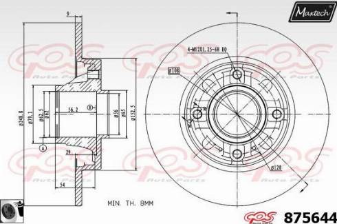 Maxtech 875644.0065 - Kočioni disk www.molydon.hr