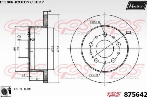 Maxtech 875642.0060 - Kočioni disk www.molydon.hr