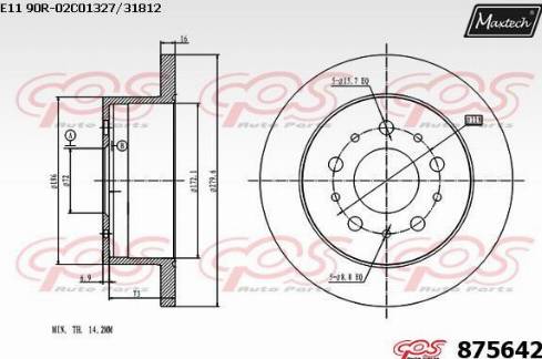 Maxtech 875642.0000 - Kočioni disk www.molydon.hr