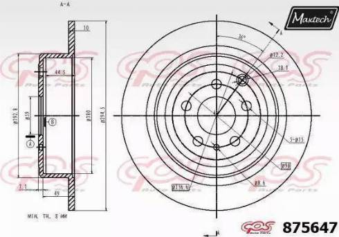 Maxtech 875647.6880 - Kočioni disk www.molydon.hr