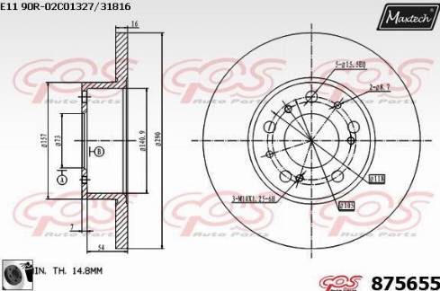 Maxtech 875655.0060 - Kočioni disk www.molydon.hr