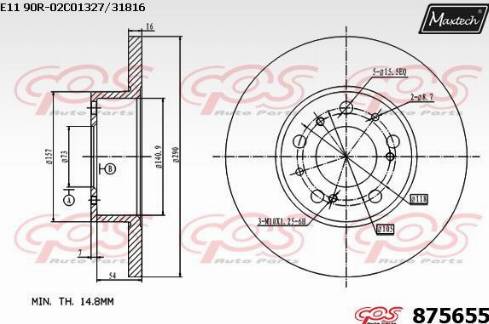 Maxtech 875655.0000 - Kočioni disk www.molydon.hr