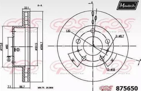 Maxtech 875650.6880 - Kočioni disk www.molydon.hr