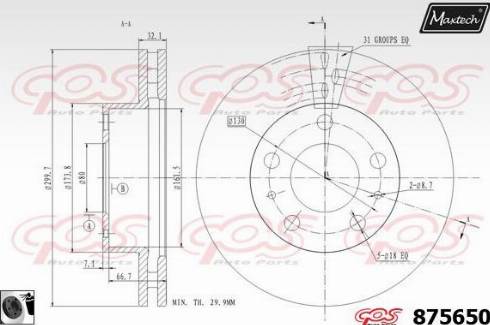 Maxtech 875650.0060 - Kočioni disk www.molydon.hr