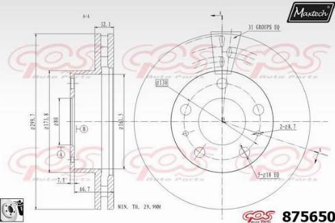 Maxtech 875650.0080 - Kočioni disk www.molydon.hr