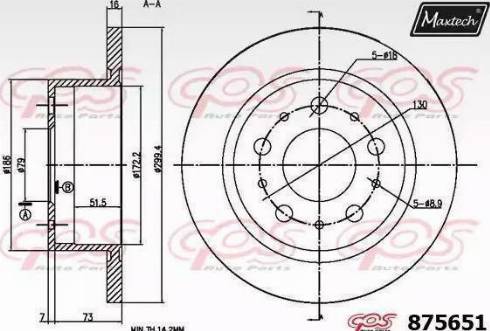 Maxtech 875651.0000 - Kočioni disk www.molydon.hr