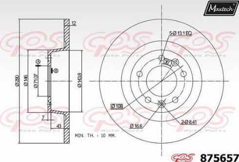 Maxtech 875657.0000 - Kočioni disk www.molydon.hr