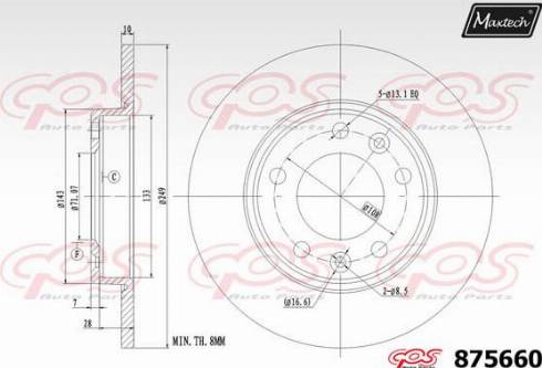 Maxtech 875660.0000 - Kočioni disk www.molydon.hr