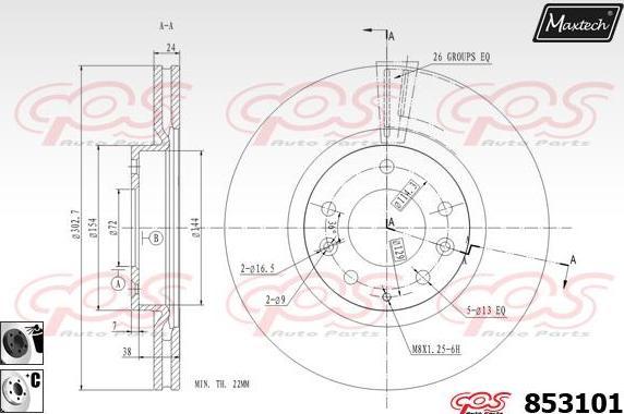 Maxtech 875661 - Kočioni disk www.molydon.hr