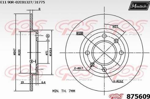 Maxtech 875609.0000 - Kočioni disk www.molydon.hr