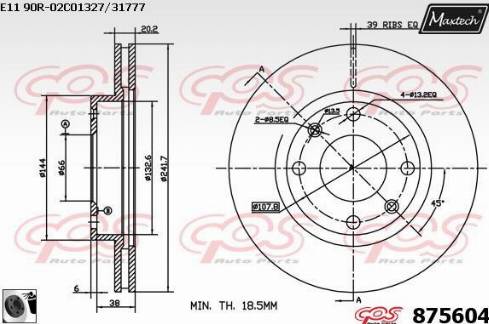 Maxtech 875604.0060 - Kočioni disk www.molydon.hr