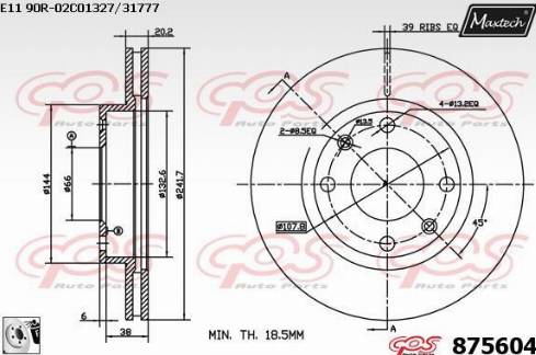 Maxtech 875604.0080 - Kočioni disk www.molydon.hr