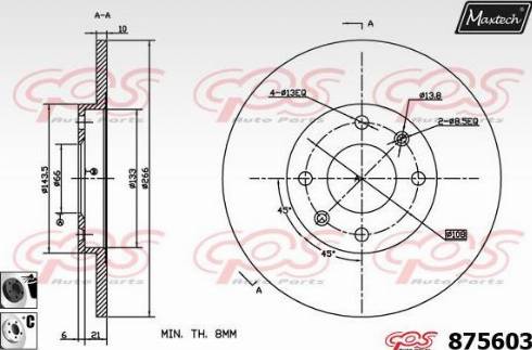 Maxtech 875603.6060 - Kočioni disk www.molydon.hr