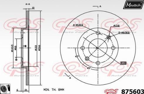 Maxtech 875603.0060 - Kočioni disk www.molydon.hr