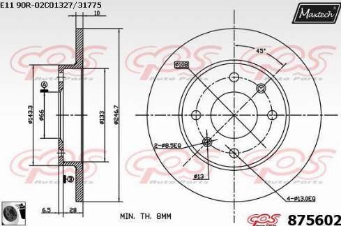 Maxtech 875602.0060 - Kočioni disk www.molydon.hr