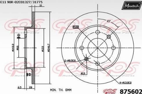 Maxtech 875602.0000 - Kočioni disk www.molydon.hr