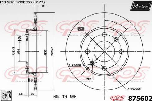 Maxtech 875602.0080 - Kočioni disk www.molydon.hr