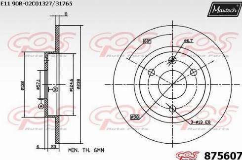 Maxtech 875607.0000 - Kočioni disk www.molydon.hr