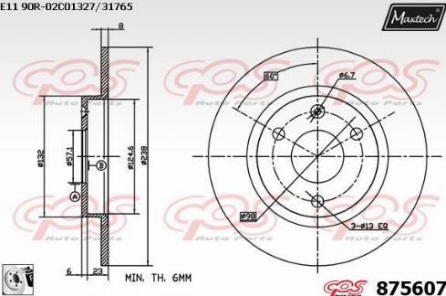 Maxtech 875607.0080 - Kočioni disk www.molydon.hr