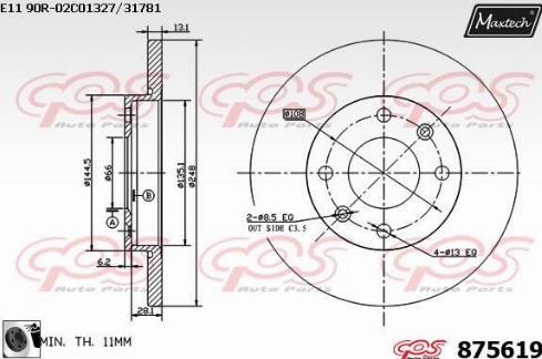 Maxtech 875619.0060 - Kočioni disk www.molydon.hr