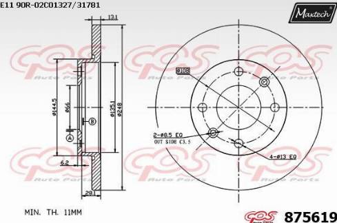 Maxtech 875619.0000 - Kočioni disk www.molydon.hr