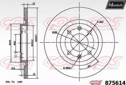 Maxtech 875614.0000 - Kočioni disk www.molydon.hr