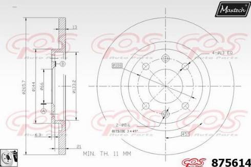 Maxtech 875614.0080 - Kočioni disk www.molydon.hr