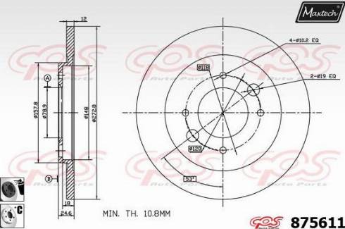 Maxtech 875611.6060 - Kočioni disk www.molydon.hr