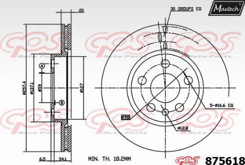 Maxtech 875618.0000 - Kočioni disk www.molydon.hr