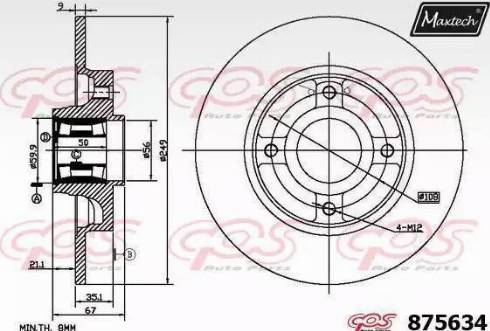 Maxtech 875634.0005 - Kočioni disk www.molydon.hr