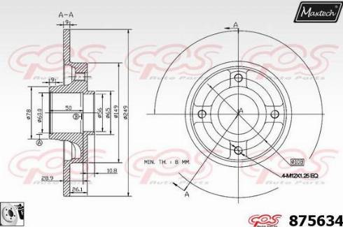 Maxtech 875634.0085 - Kočioni disk www.molydon.hr